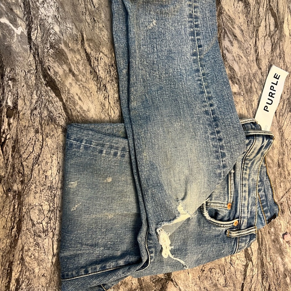 Purple Men's Slim Fit Blue Jeans